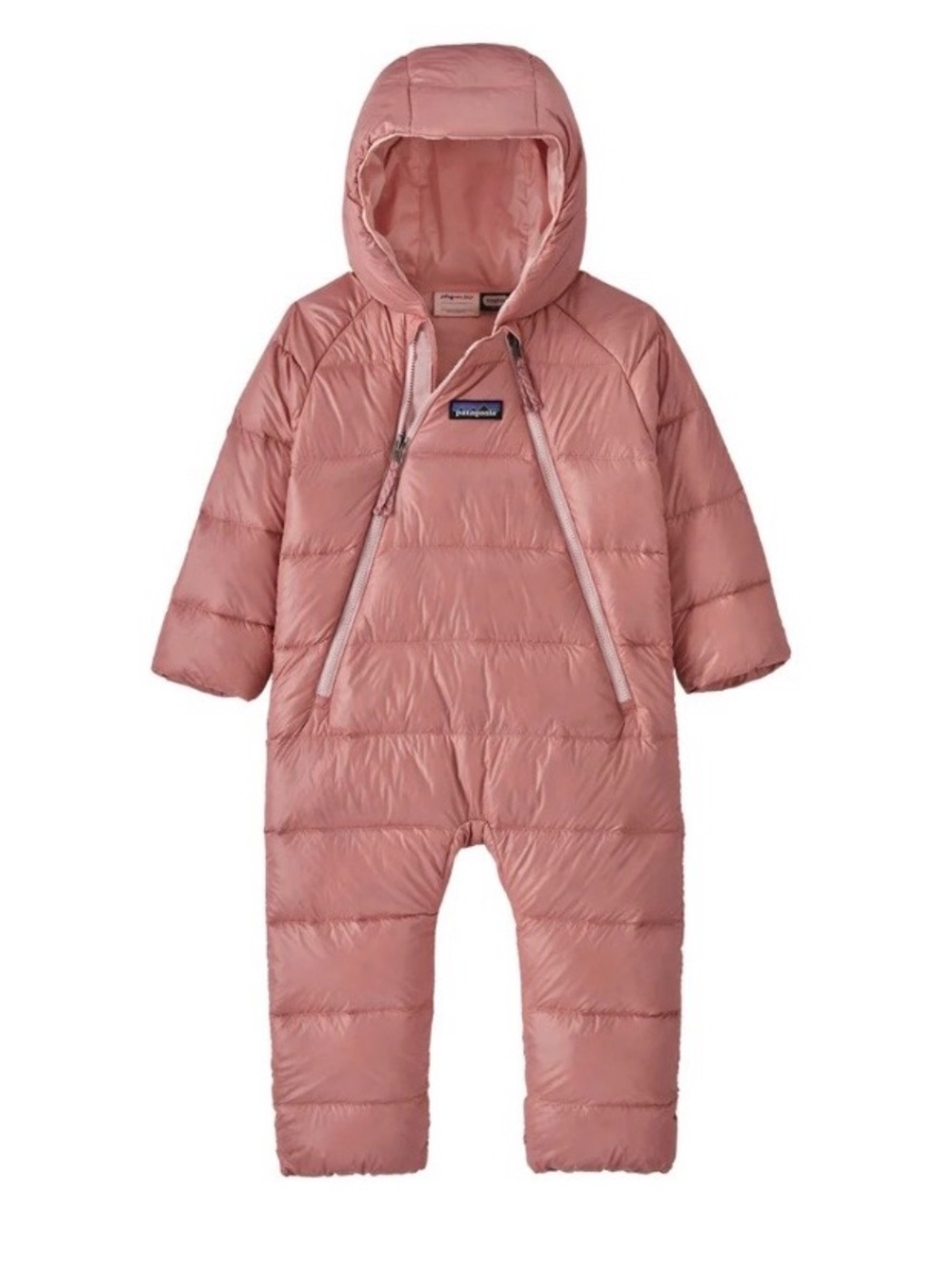 Patagonia Hi-Loft Hooded Down One-Piece - Dusty Pink 12-18 mo
